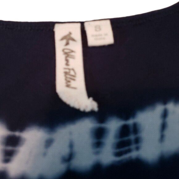 Others Follow Top Size Small Stripe Tye Dyed Tank Top T-Shirt Blue Side Hip Tie - Picture 4 of 5